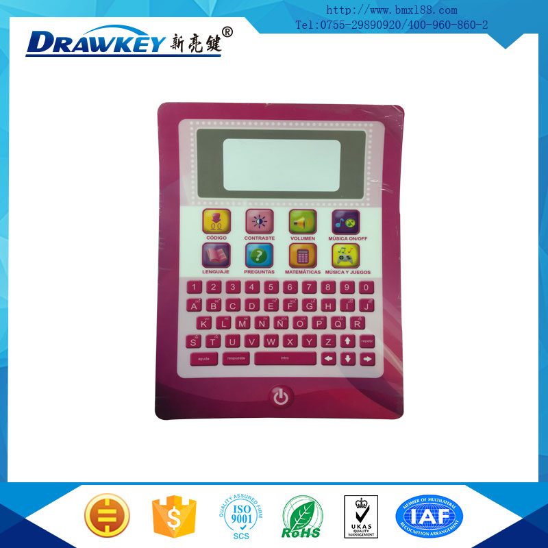 玩具薄膜開關(guān)按鍵,玩具薄膜面板,亮鍵電子