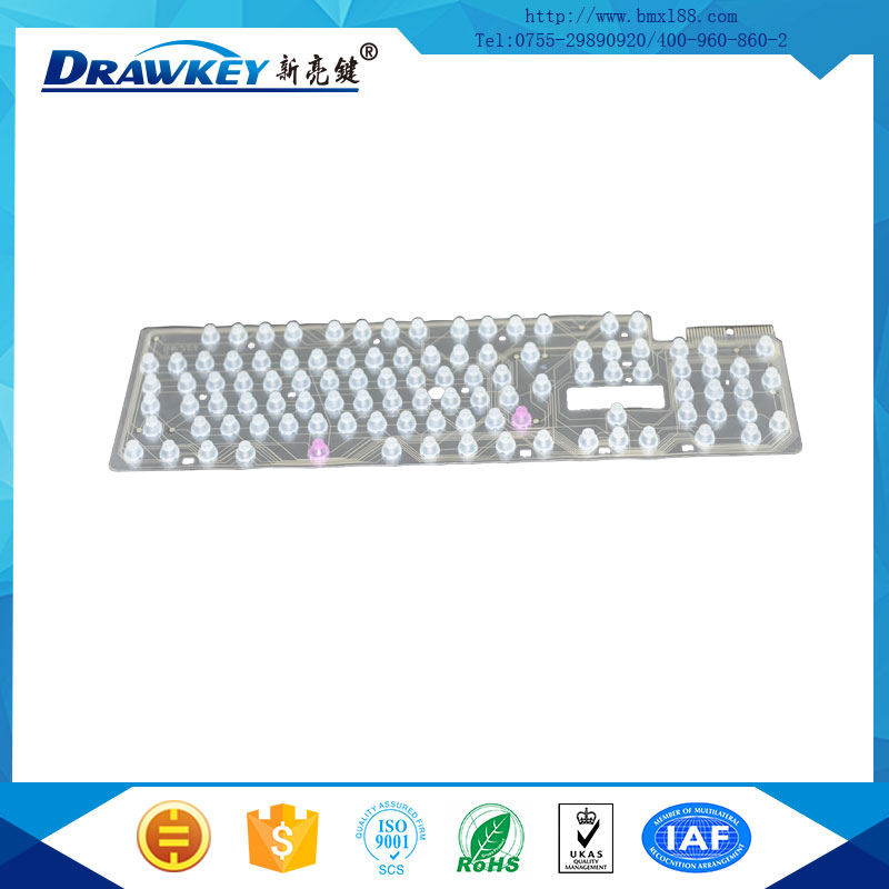 粘硅膠鍵盤導電膜,發(fā)光鍵盤防水感應片,透明導電膜