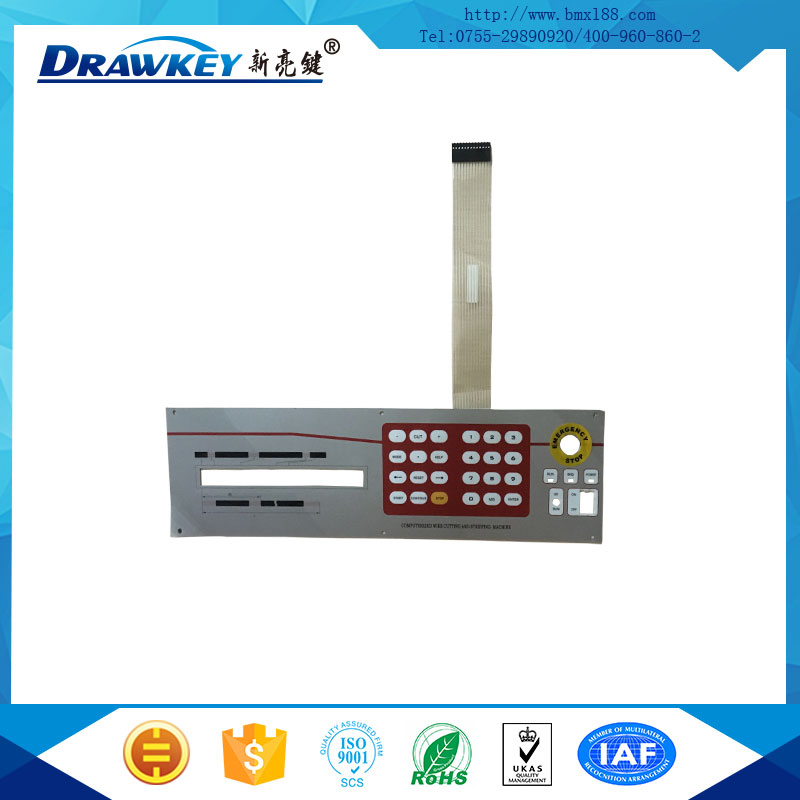 薄膜數(shù)字按鍵面板,帶按鍵薄膜開(kāi)關(guān)面貼,柔性薄膜開(kāi)關(guān)