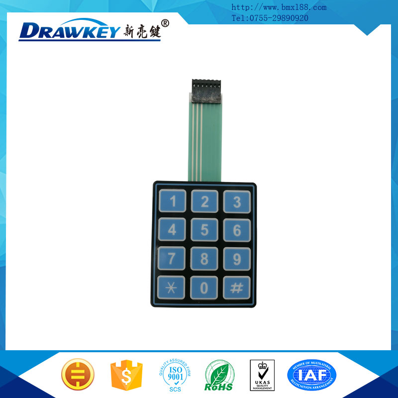 薄膜數字按鍵,軟性線路薄膜按鍵,柔性線路板